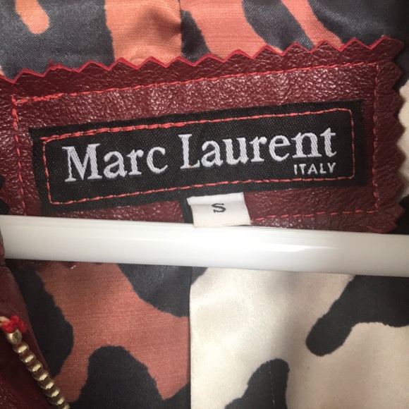 Red leather Marc Laurent buckle jacket - Picture 2 of 6